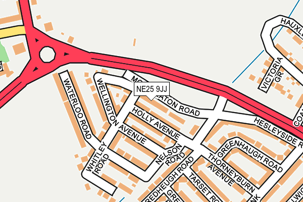 NE25 9JJ map - OS OpenMap – Local (Ordnance Survey)