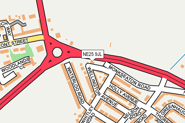 NE25 9JL map - OS OpenMap – Local (Ordnance Survey)