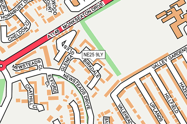 NE25 9LY map - OS OpenMap – Local (Ordnance Survey)