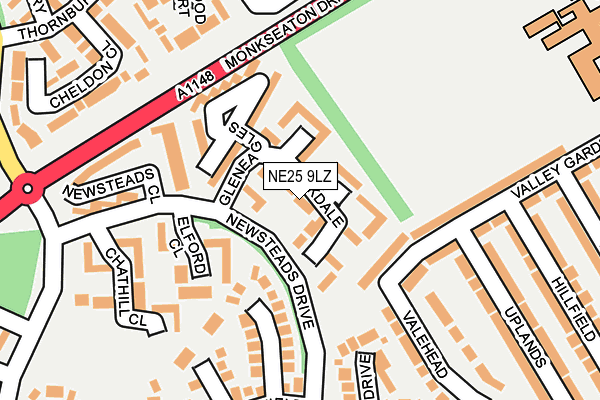 NE25 9LZ map - OS OpenMap – Local (Ordnance Survey)