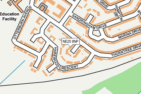 NE25 9NP map - OS OpenMap – Local (Ordnance Survey)
