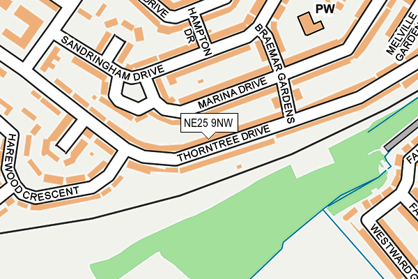 NE25 9NW map - OS OpenMap – Local (Ordnance Survey)