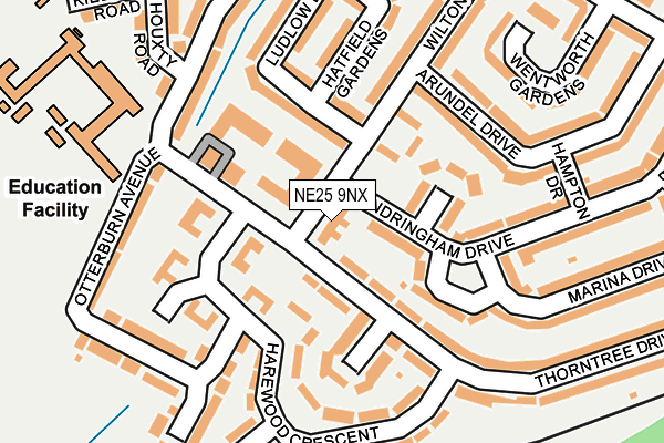 NE25 9NX map - OS OpenMap – Local (Ordnance Survey)