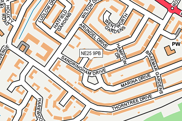 NE25 9PB map - OS OpenMap – Local (Ordnance Survey)