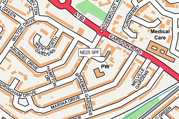 NE25 9PF map - OS OpenMap – Local (Ordnance Survey)