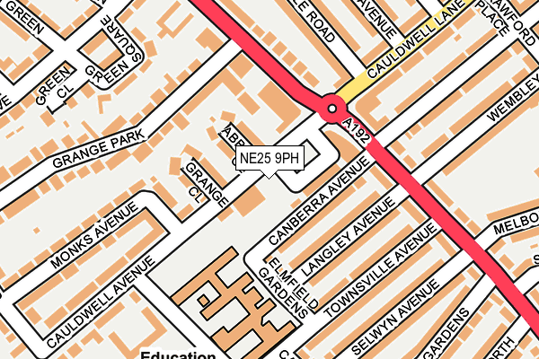 NE25 9PH map - OS OpenMap – Local (Ordnance Survey)