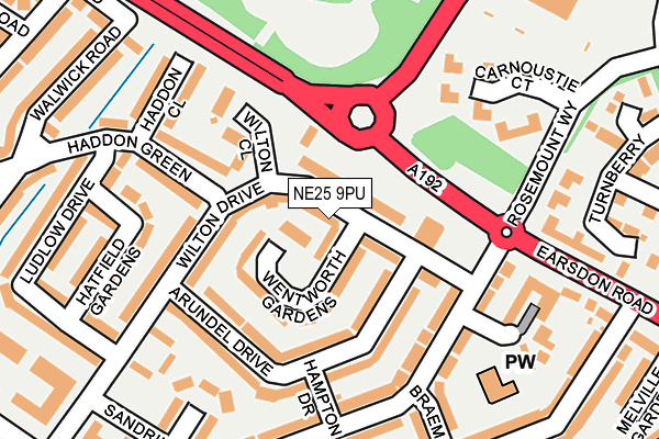 NE25 9PU map - OS OpenMap – Local (Ordnance Survey)