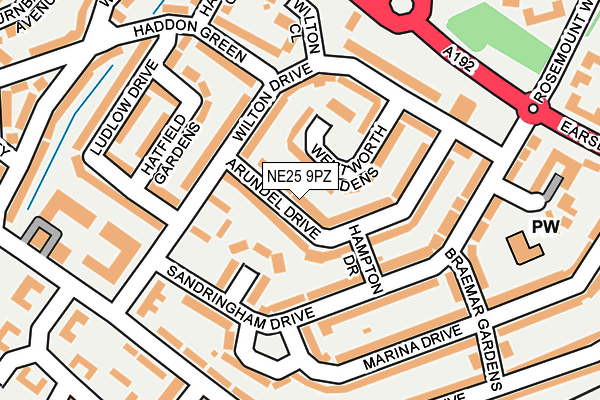 NE25 9PZ map - OS OpenMap – Local (Ordnance Survey)