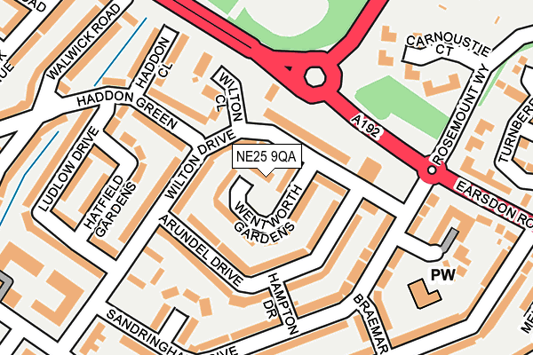 NE25 9QA map - OS OpenMap – Local (Ordnance Survey)