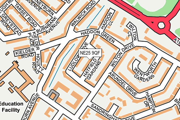 NE25 9QF map - OS OpenMap – Local (Ordnance Survey)