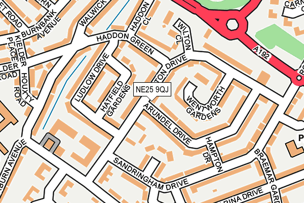 NE25 9QJ map - OS OpenMap – Local (Ordnance Survey)
