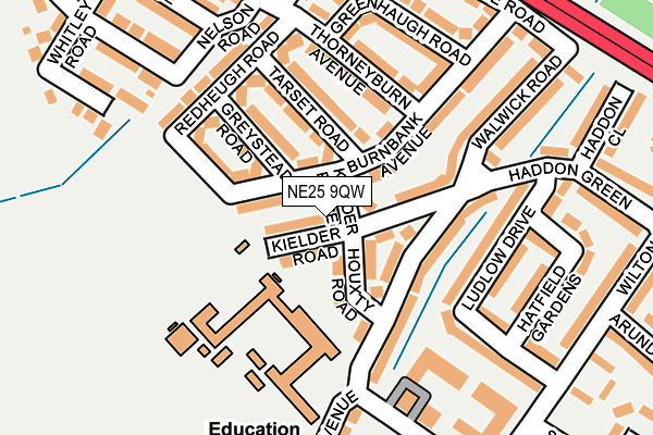 NE25 9QW map - OS OpenMap – Local (Ordnance Survey)