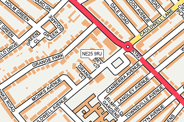 NE25 9RJ map - OS OpenMap – Local (Ordnance Survey)