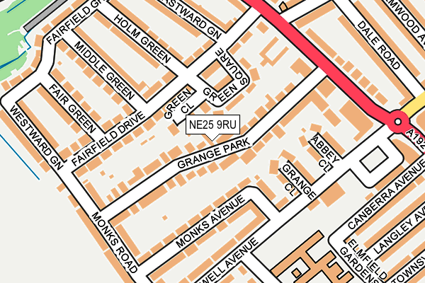 NE25 9RU map - OS OpenMap – Local (Ordnance Survey)