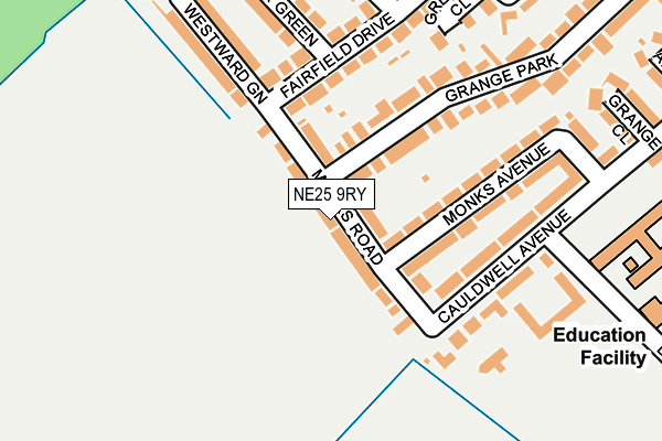 NE25 9RY map - OS OpenMap – Local (Ordnance Survey)