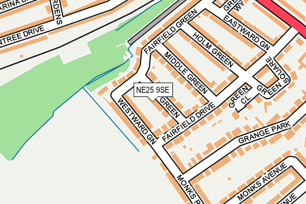 NE25 9SE map - OS OpenMap – Local (Ordnance Survey)
