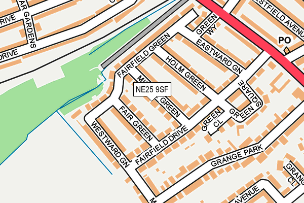 NE25 9SF map - OS OpenMap – Local (Ordnance Survey)