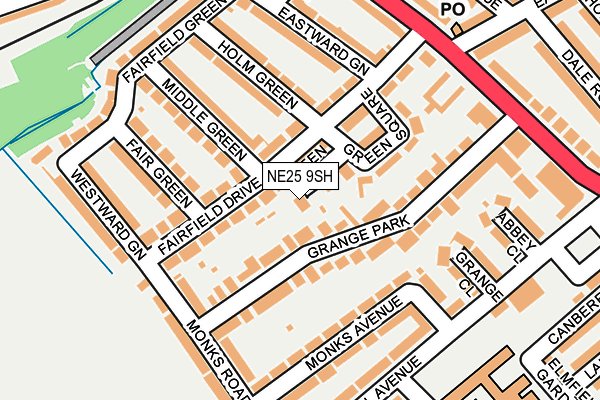NE25 9SH map - OS OpenMap – Local (Ordnance Survey)