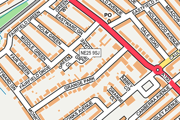 NE25 9SJ map - OS OpenMap – Local (Ordnance Survey)