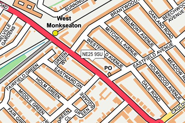 NE25 9SU map - OS OpenMap – Local (Ordnance Survey)