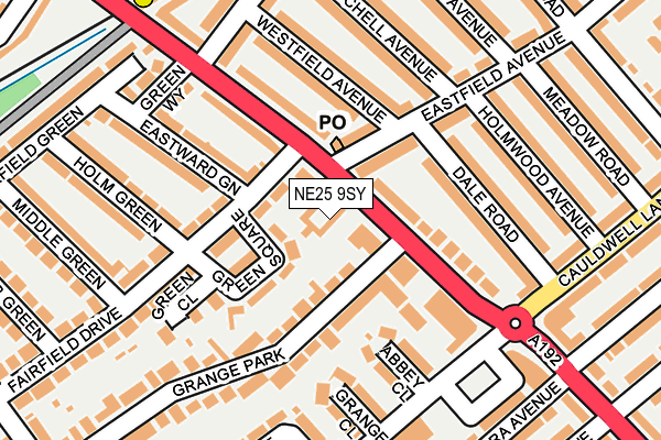 NE25 9SY map - OS OpenMap – Local (Ordnance Survey)