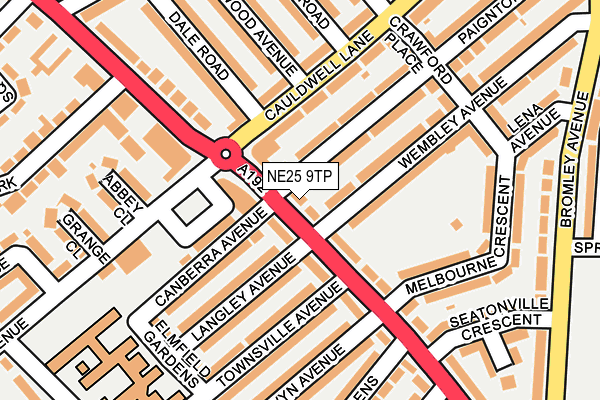 NE25 9TP map - OS OpenMap – Local (Ordnance Survey)