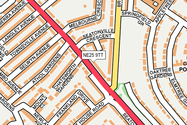 NE25 9TT map - OS OpenMap – Local (Ordnance Survey)