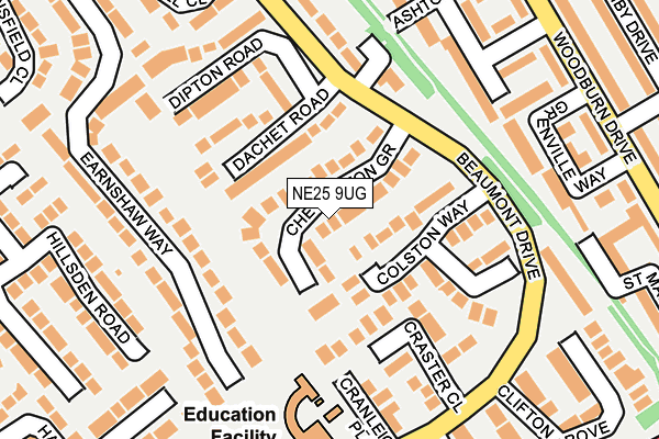 NE25 9UG map - OS OpenMap – Local (Ordnance Survey)