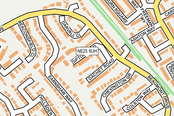 NE25 9UH map - OS OpenMap – Local (Ordnance Survey)