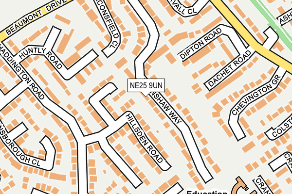 NE25 9UN map - OS OpenMap – Local (Ordnance Survey)