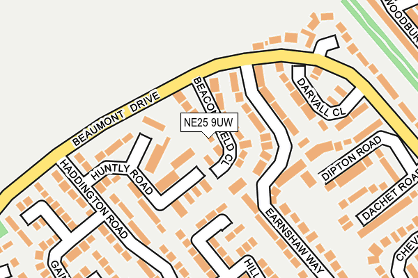 NE25 9UW map - OS OpenMap – Local (Ordnance Survey)