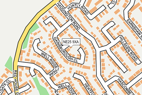 NE25 9XA map - OS OpenMap – Local (Ordnance Survey)