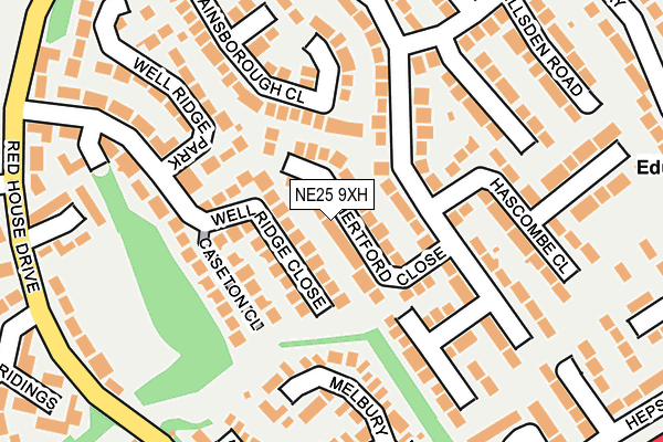 NE25 9XH map - OS OpenMap – Local (Ordnance Survey)