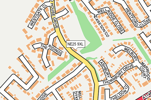 NE25 9XL map - OS OpenMap – Local (Ordnance Survey)