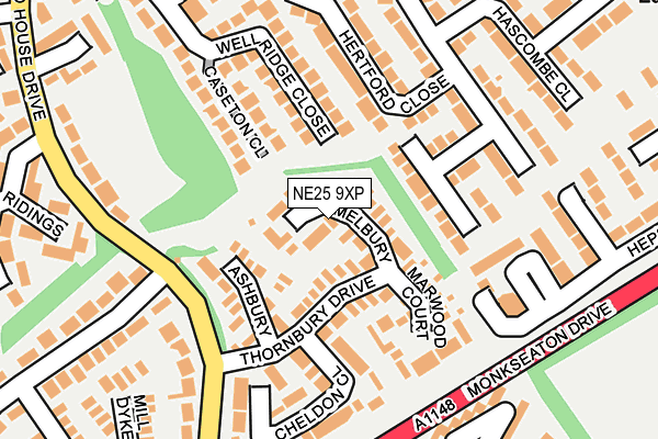 NE25 9XP map - OS OpenMap – Local (Ordnance Survey)