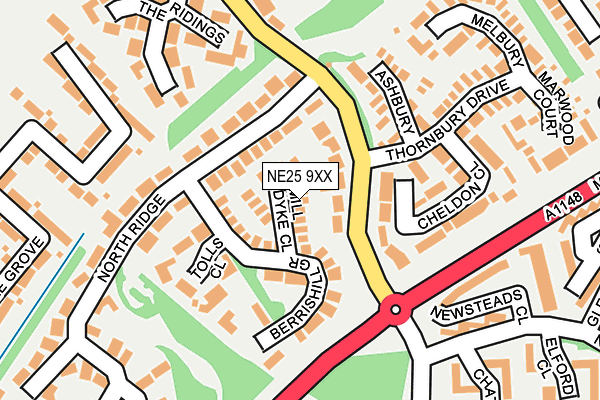 NE25 9XX map - OS OpenMap – Local (Ordnance Survey)