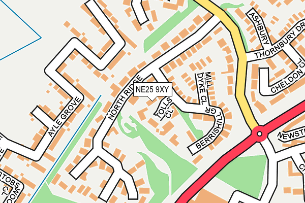 NE25 9XY map - OS OpenMap – Local (Ordnance Survey)