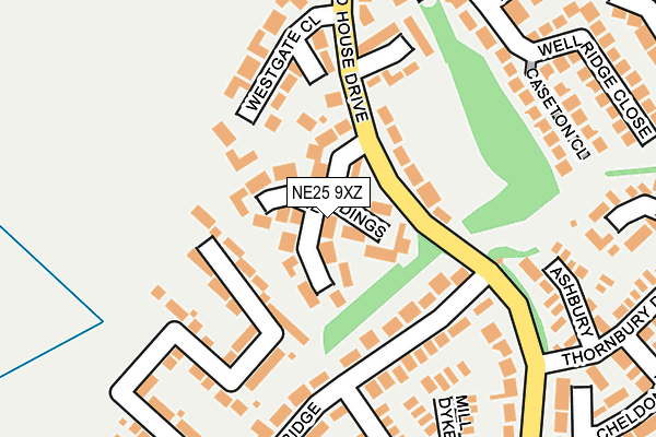 NE25 9XZ map - OS OpenMap – Local (Ordnance Survey)