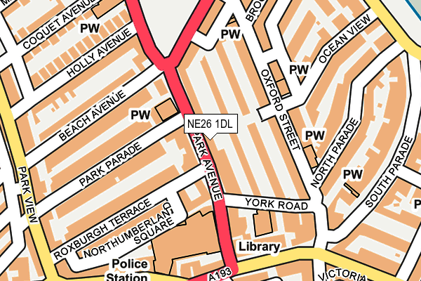 NE26 1DL map - OS OpenMap – Local (Ordnance Survey)