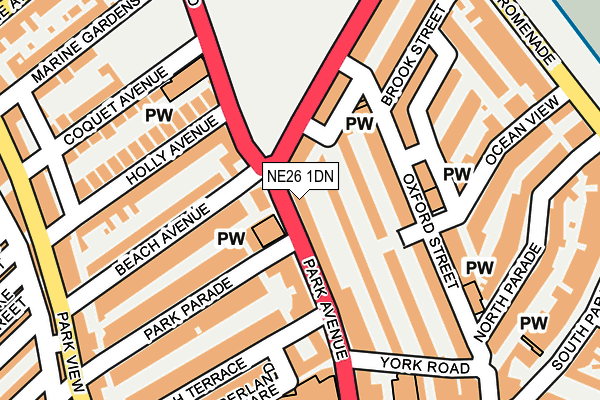 NE26 1DN map - OS OpenMap – Local (Ordnance Survey)