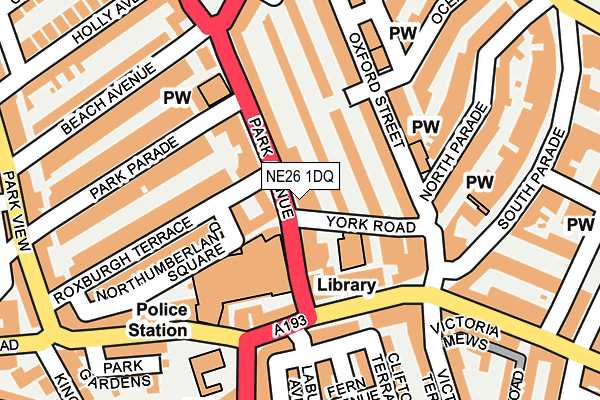 NE26 1DQ map - OS OpenMap – Local (Ordnance Survey)