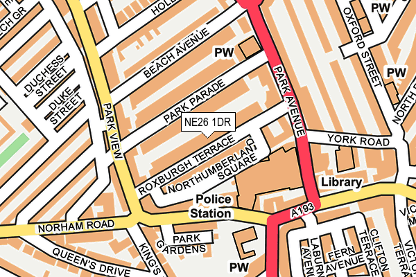 NE26 1DR map - OS OpenMap – Local (Ordnance Survey)
