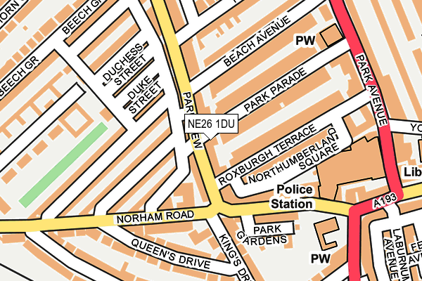 NE26 1DU map - OS OpenMap – Local (Ordnance Survey)