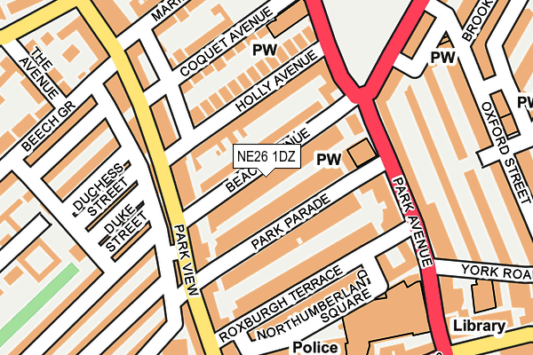 NE26 1DZ map - OS OpenMap – Local (Ordnance Survey)