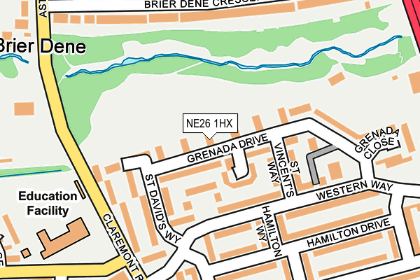 NE26 1HX map - OS OpenMap – Local (Ordnance Survey)