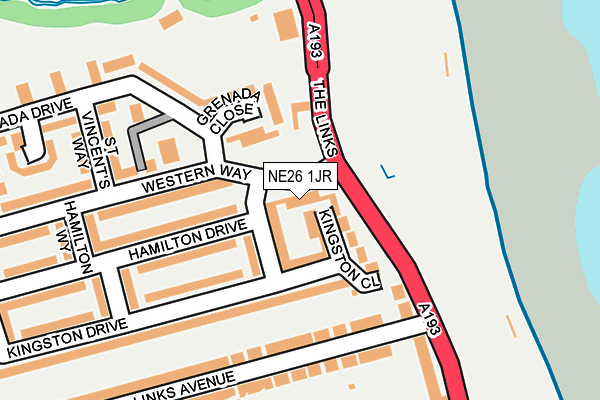 NE26 1JR map - OS OpenMap – Local (Ordnance Survey)