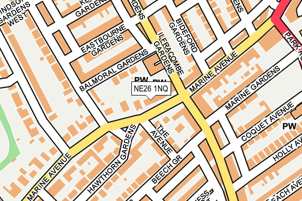 NE26 1NQ map - OS OpenMap – Local (Ordnance Survey)