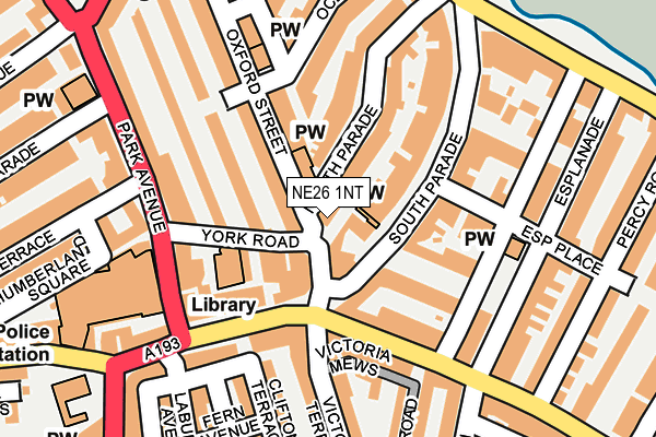NE26 1NT map - OS OpenMap – Local (Ordnance Survey)