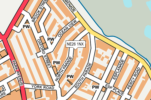NE26 1NX map - OS OpenMap – Local (Ordnance Survey)