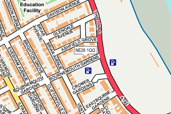NE26 1QQ map - OS OpenMap – Local (Ordnance Survey)